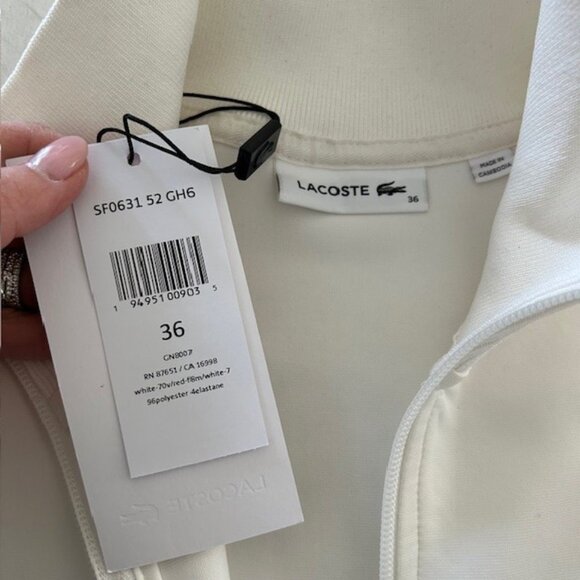 Lacoste Stand-Up Collar Vintage Style Full Zip Sweatshirt - Picture 3 of 4